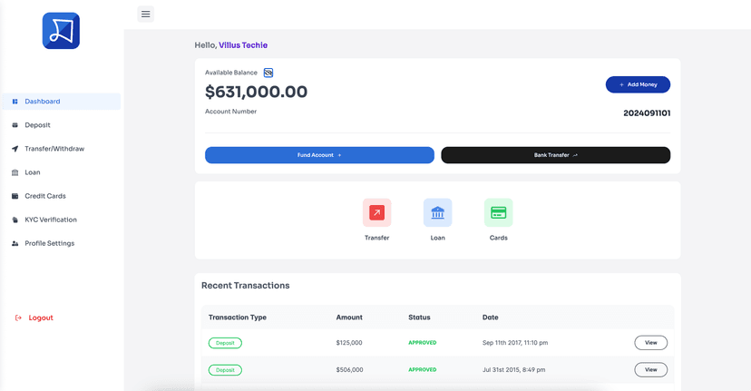 Pinnacle Trust Dashboard Screenshot